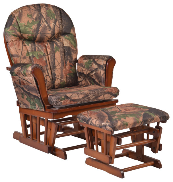 2 Piece Glider Chair And Ottoman Set, Camo Chair Cushions