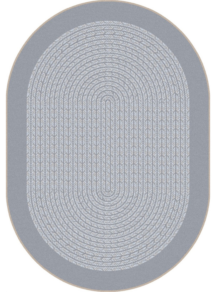 Like Home 10'9" x 13'2" Oval area rug in color Silver