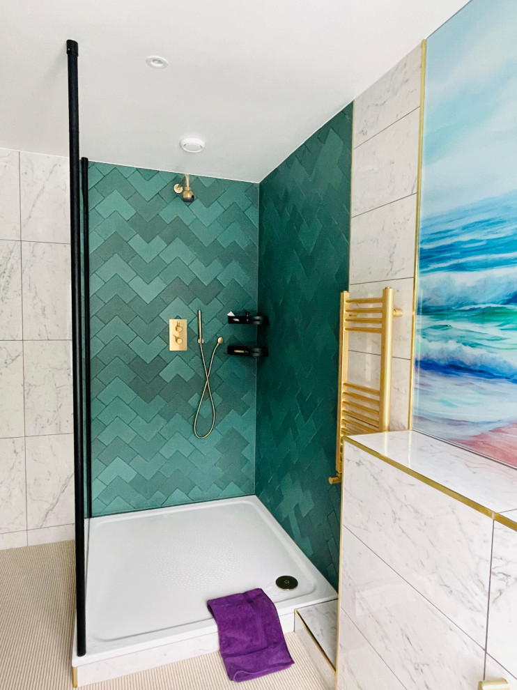 Contemporary and artistic bedroom and en-suite bathroom
