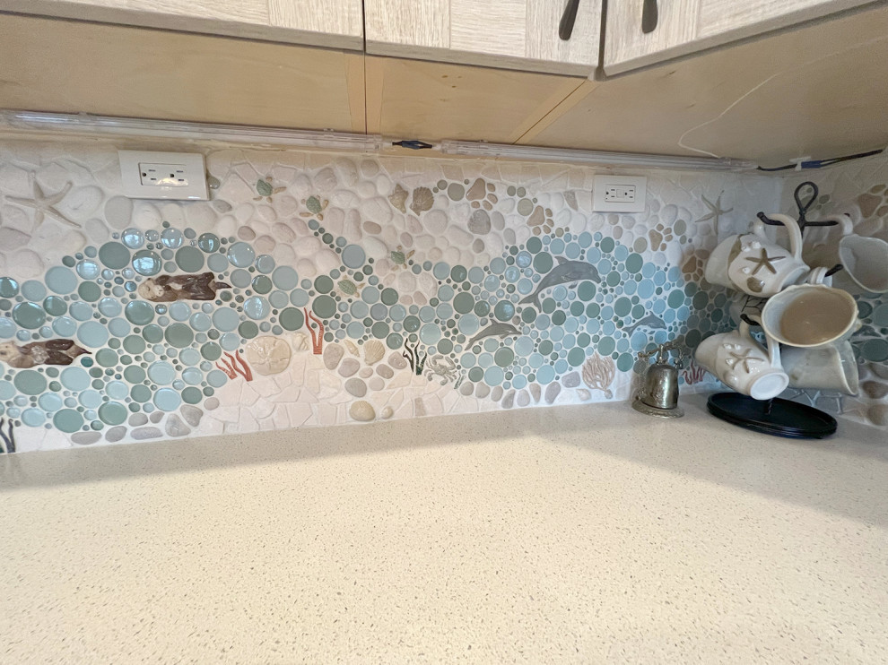 Bright Nautical Modern Kitchen Backsplash Modern Kitchen Boston