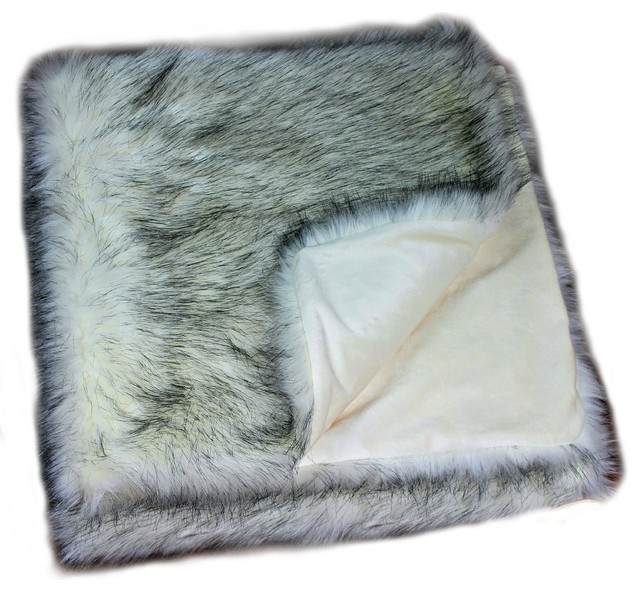Luxurious Alaskan Wolf Faux Fur, Faux Fur Wolf Duvet Cover Set