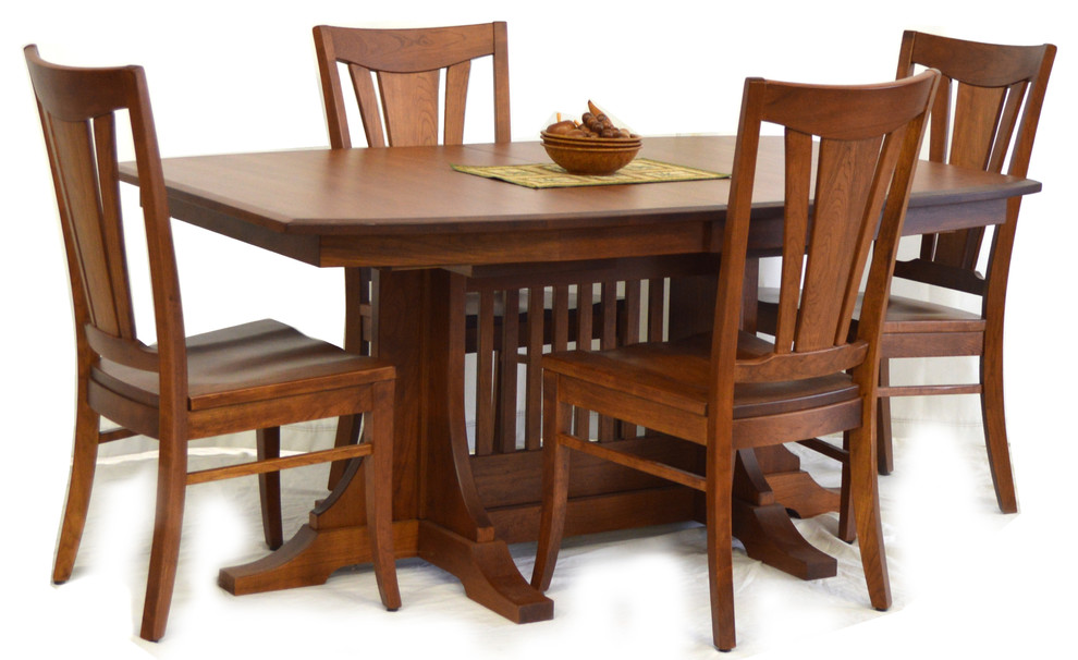 Mission style trestle table with Park Avenue Chairs