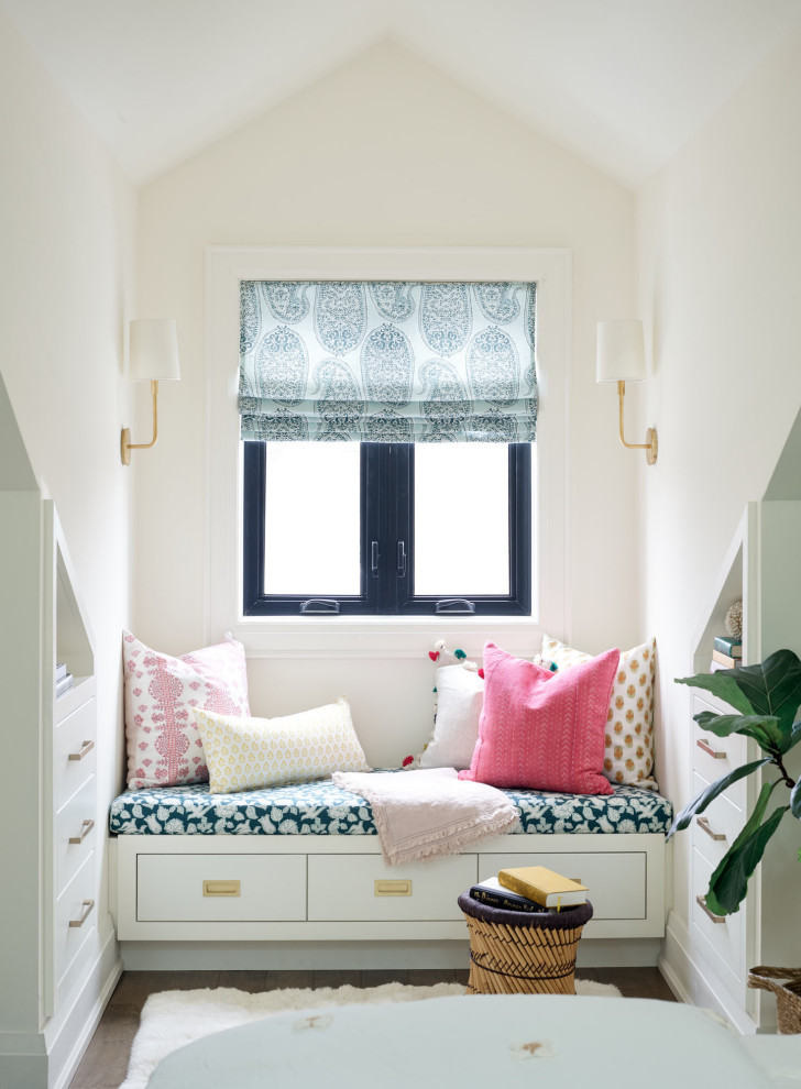 Example of a transitional bedroom design in Toronto