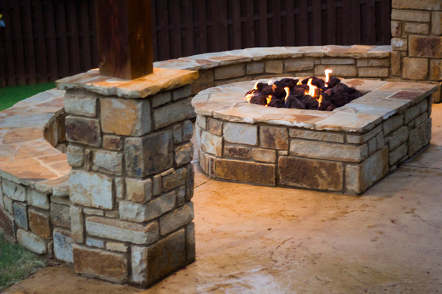 Fireplaces Fire Pits D Shaped Stone Fire Pit Craftsman