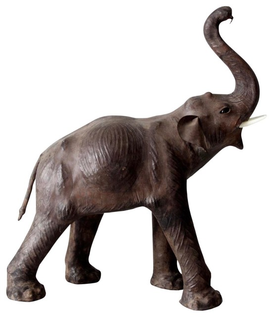 wooden Elephant hand made home decor 4" Elephant Sculptures & Figurines 