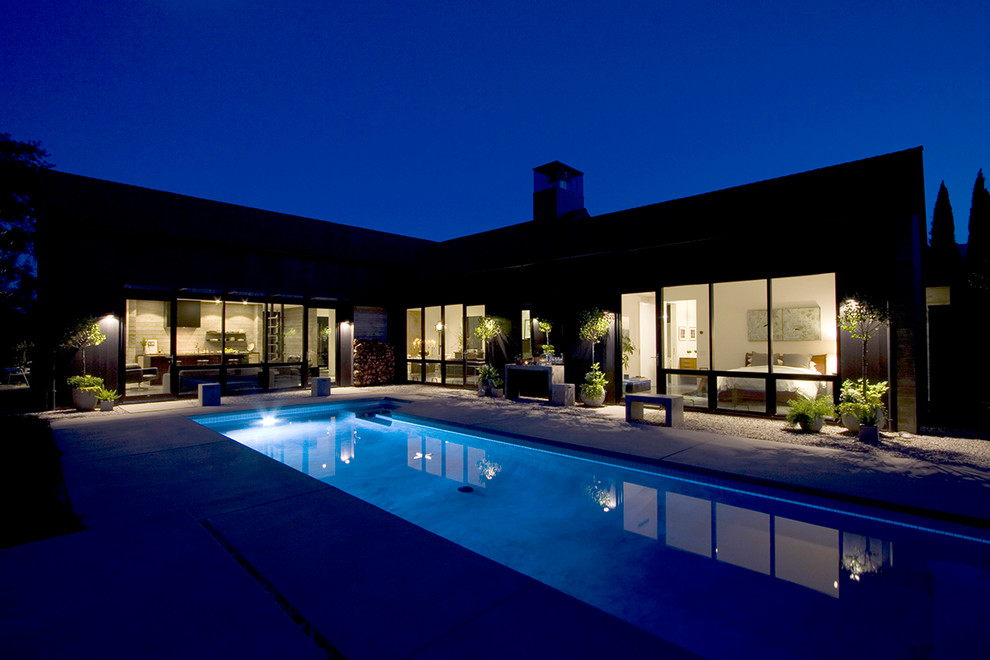 This is an example of a large country backyard pool in San Francisco.