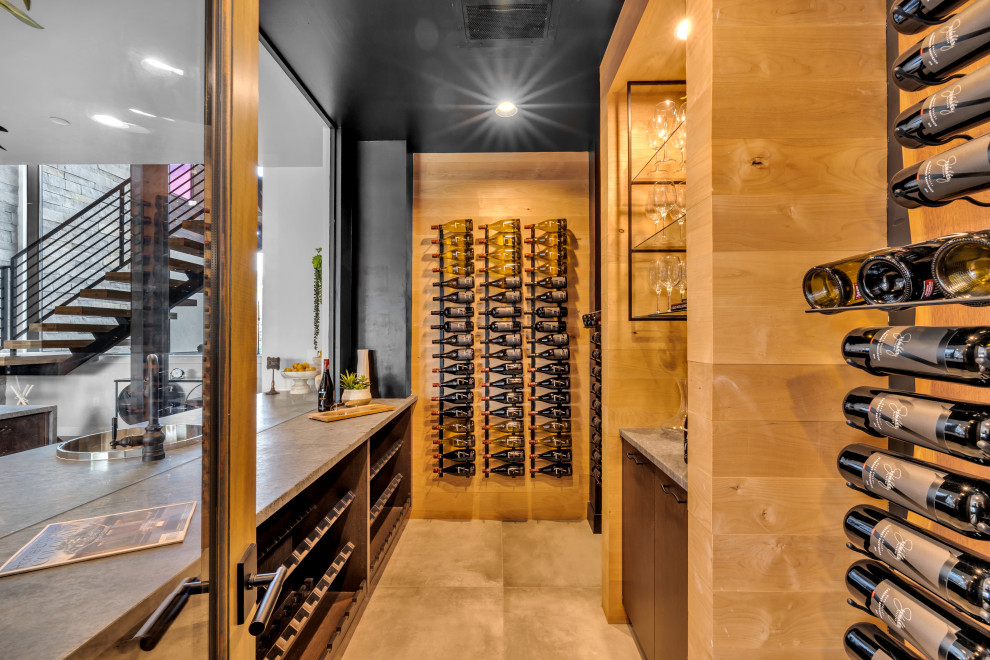 Design ideas for a large contemporary wine cellar in Tampa.