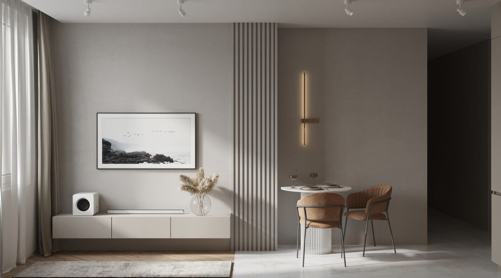 Современный интерьер квартиры 54 м² для молодой пары