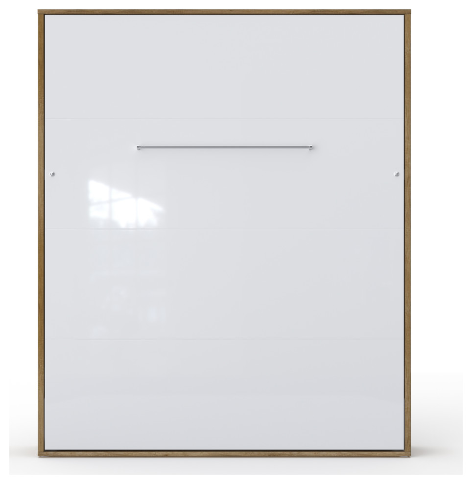 Contempo Vertical Wall Bed, American Queen Size , Oak Country/White
