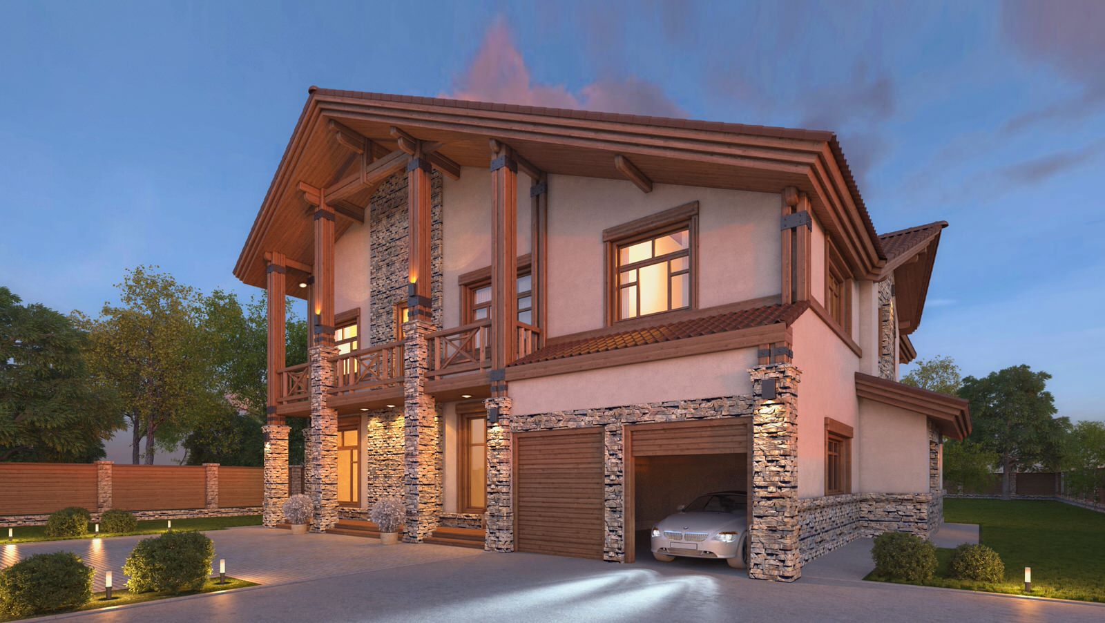 Дизайн фасада КОТТЕДЖА на Чусовском тракте