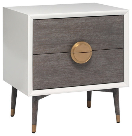 Desire Bedside Chest Brushed Br White Lacquer Gray Wash Oak