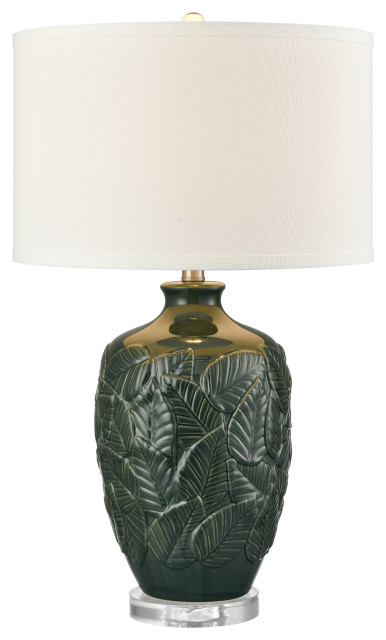 Goodell 27.5'' High 1-Light Table Lamp Green Glaze Includes LED Bulb