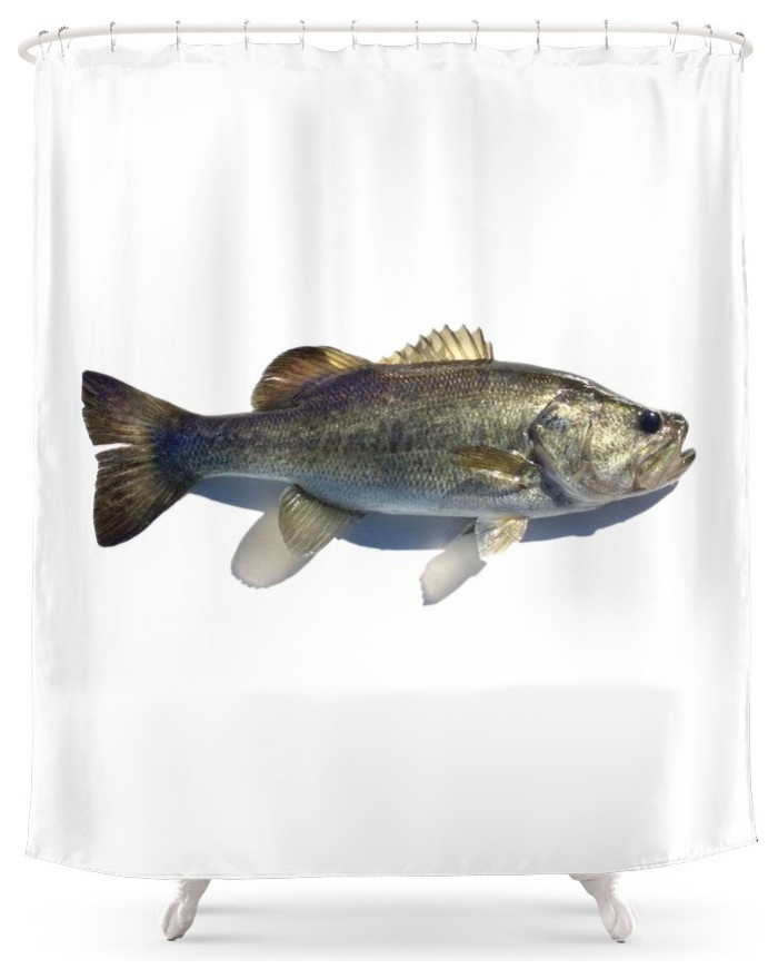 Large Mouth Bass Shower Curtain Beach Style Shower Curtains