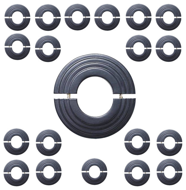 Black Radiator Pipe Flanges Aluminum Escutcheon Ring Plate 1.69" ID 3