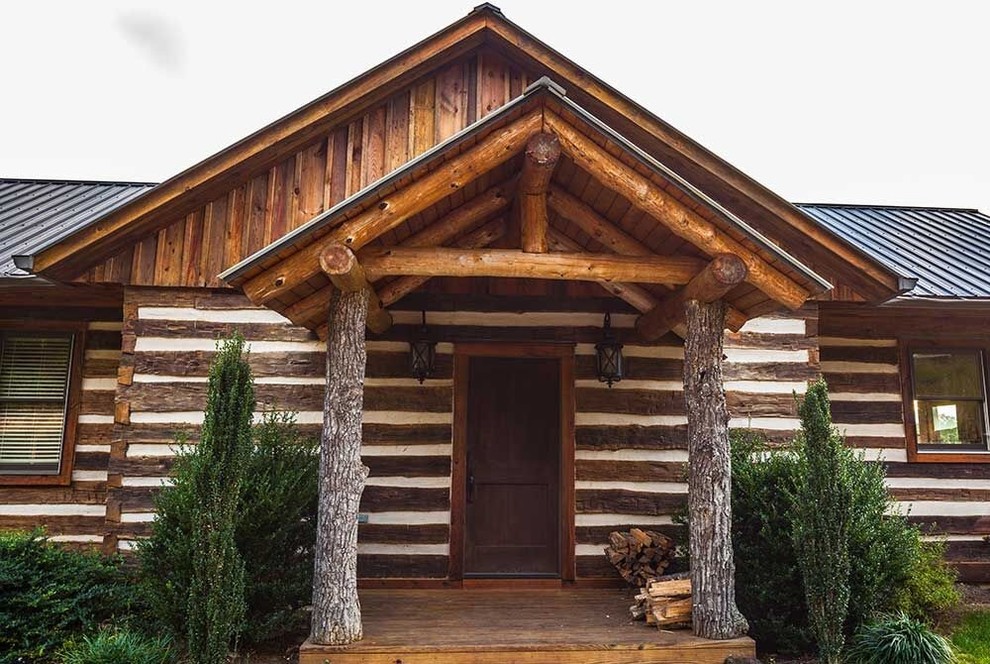 Rustic exterior home idea in Charlotte