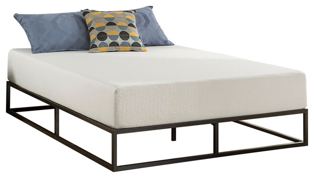 Profile Modern Metal Platform Bed Frame, Full Size Metal Platform Bed Frame With Wood Slats