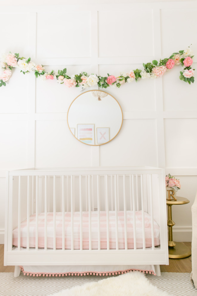 Design ideas for a transitional nursery in Orange County.