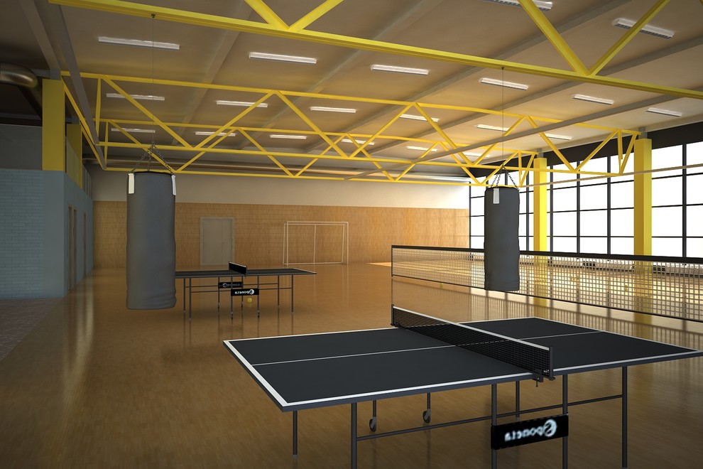 Интерьер офиса со спортзалом