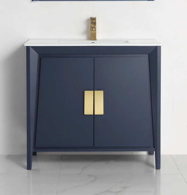 36" Larvotto Navy Blue Modern Bathroom Sink Vanity - CL-22NB36-ZI ...