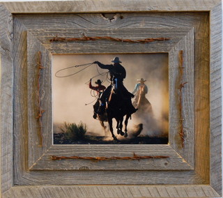 Laramie Rustic Barn Wood Picture Frame Quality Western Barn Wood Frames, 8x10