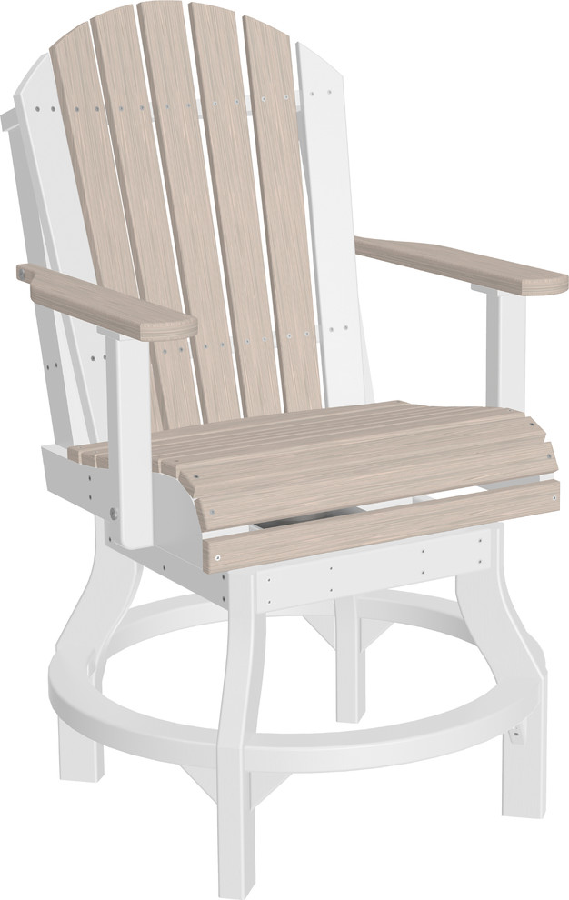 Adirondack Swivel Chairs, Counter Height, Set of 4 Transitional Outdoor Bar Stools And