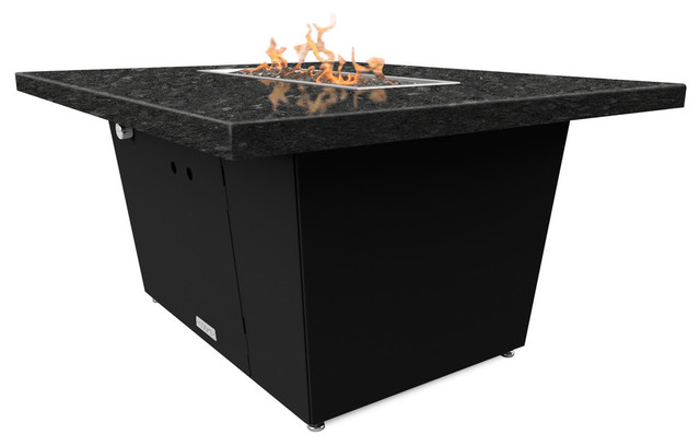 black gas fire pit table