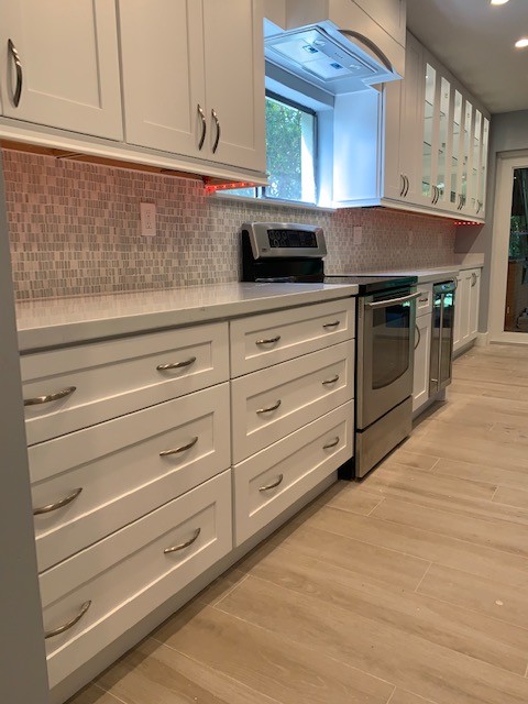 Example of a transitional kitchen design in Miami