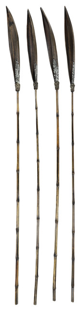 Tall Decorative Coconut Bamboo Wood Vase Fillers Set Of 4