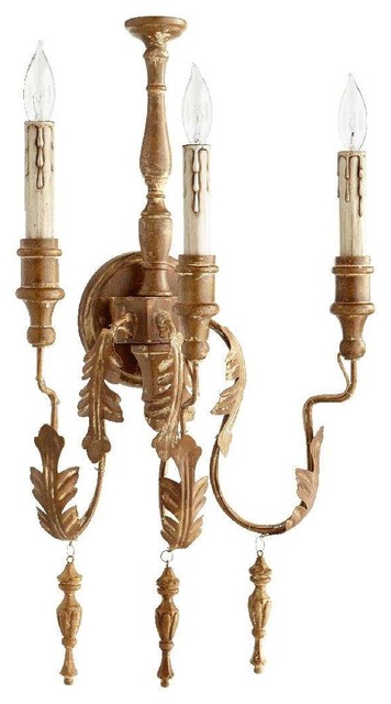 Salento French Umber Three Light Wall Mounted Fixture