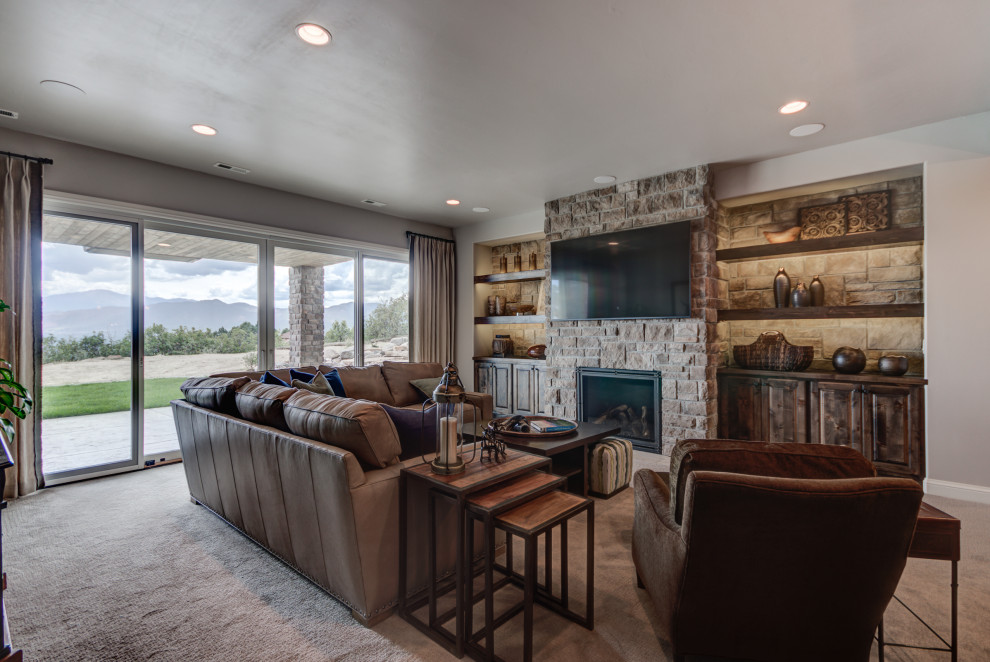 Transitional home design photo in Denver