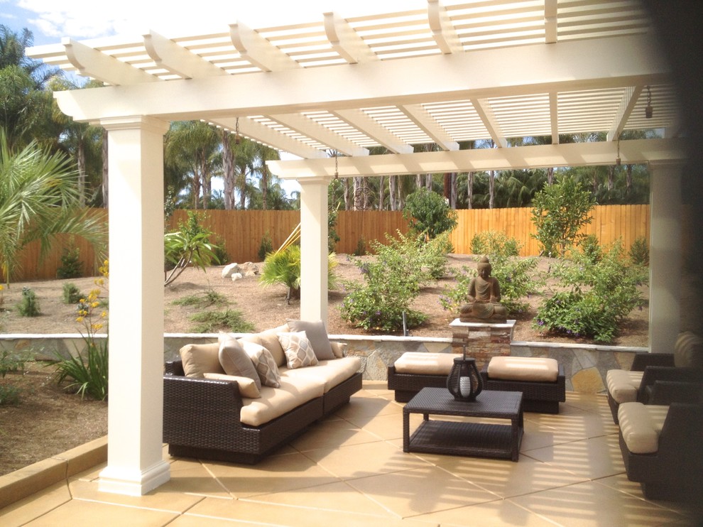 This is an example of a traditional patio in San Diego.