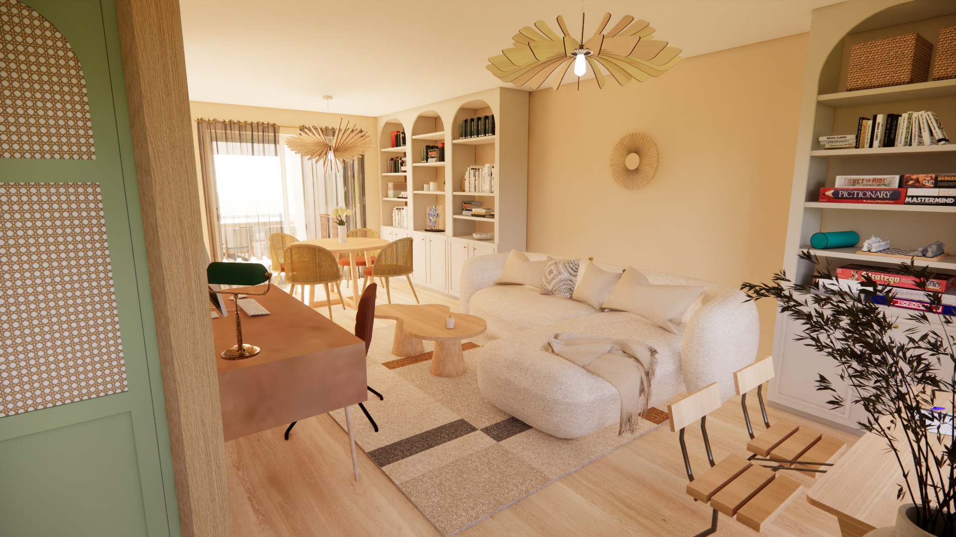 PROJET 3D - Aménagement d'un salon - salle à manger