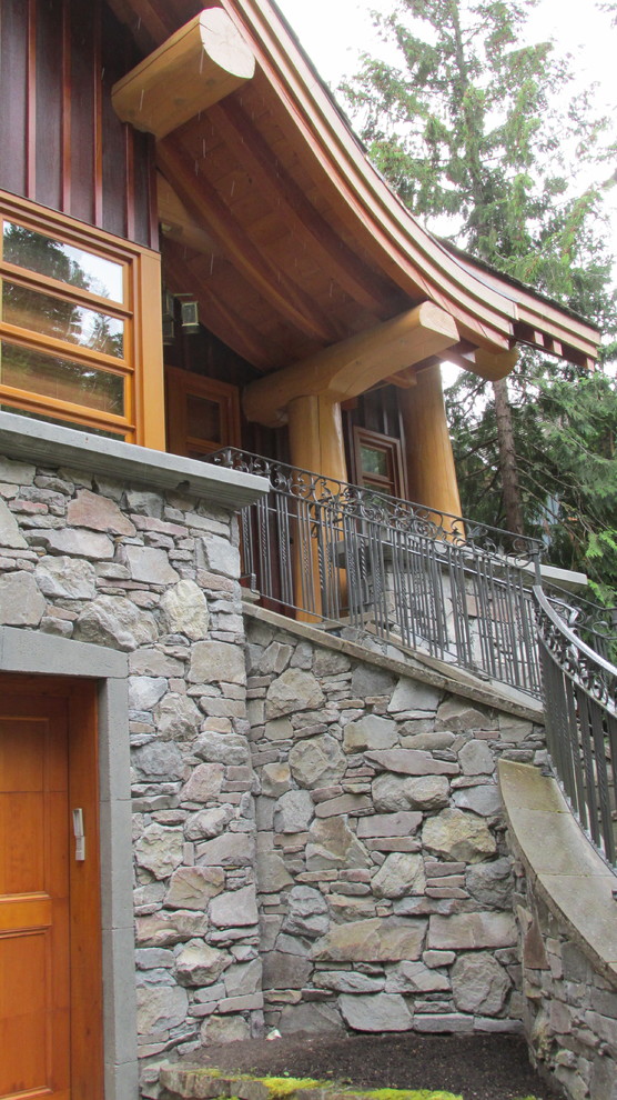 Inspiration for a large rustic entryway remodel