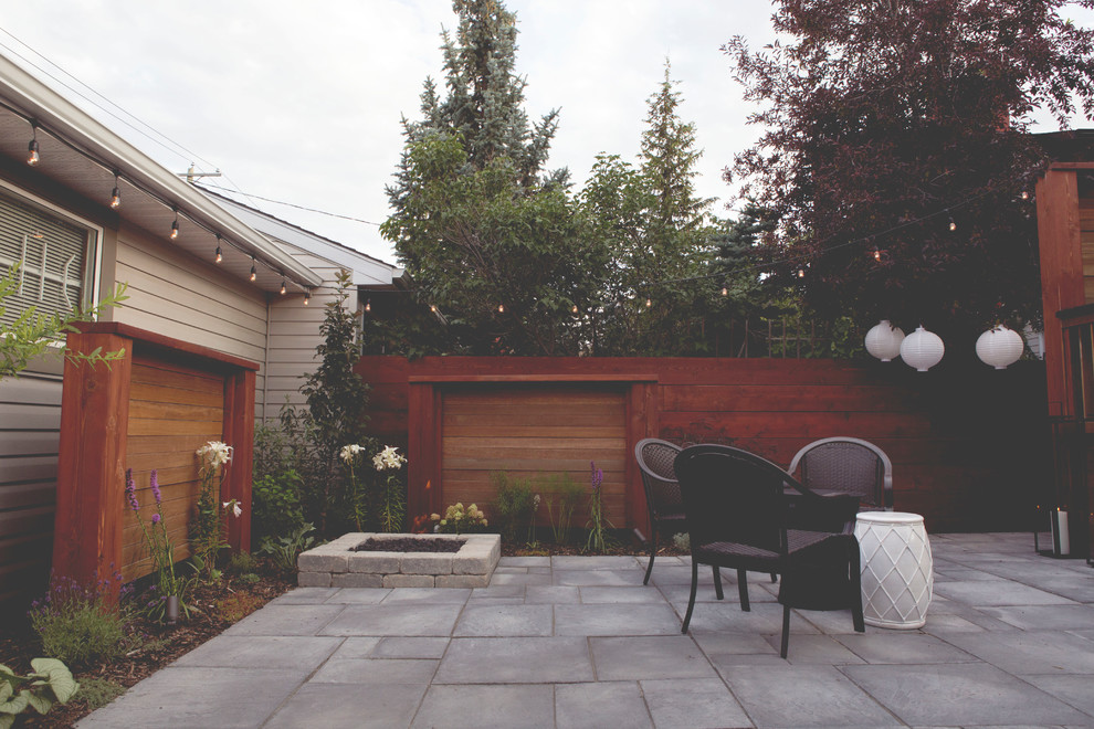 Mountain style home design photo in Calgary