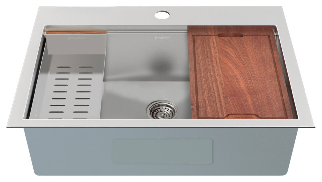 single basin kitchen sink 33x22