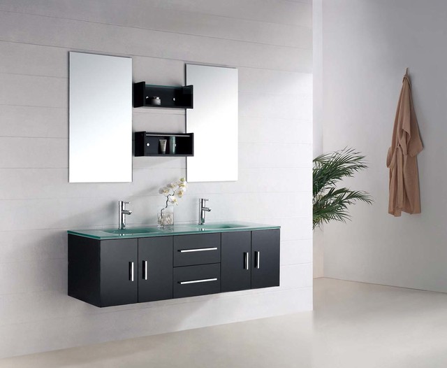 Mica III - Modern Double Sink Bathroom Vanity Set 59"
