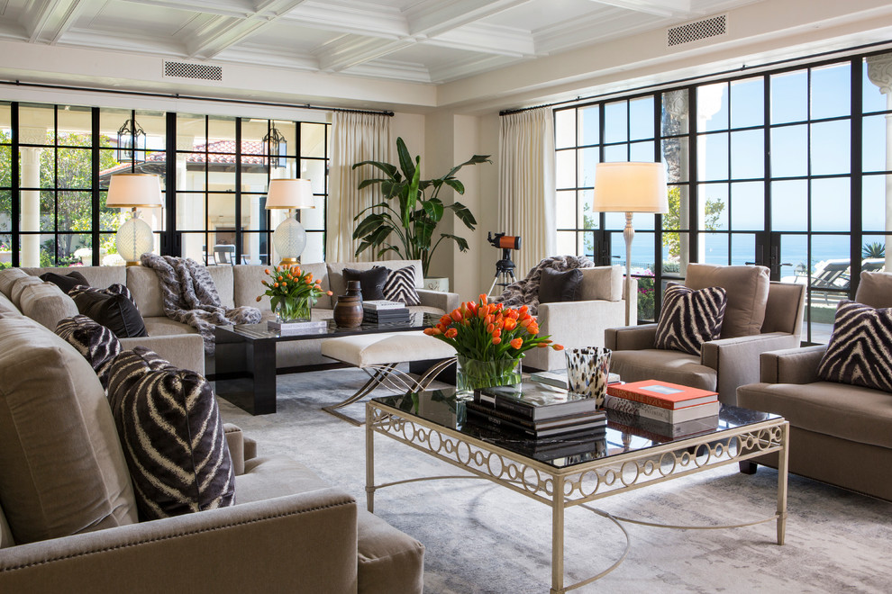 Mediterranean formal living room in Orange County.