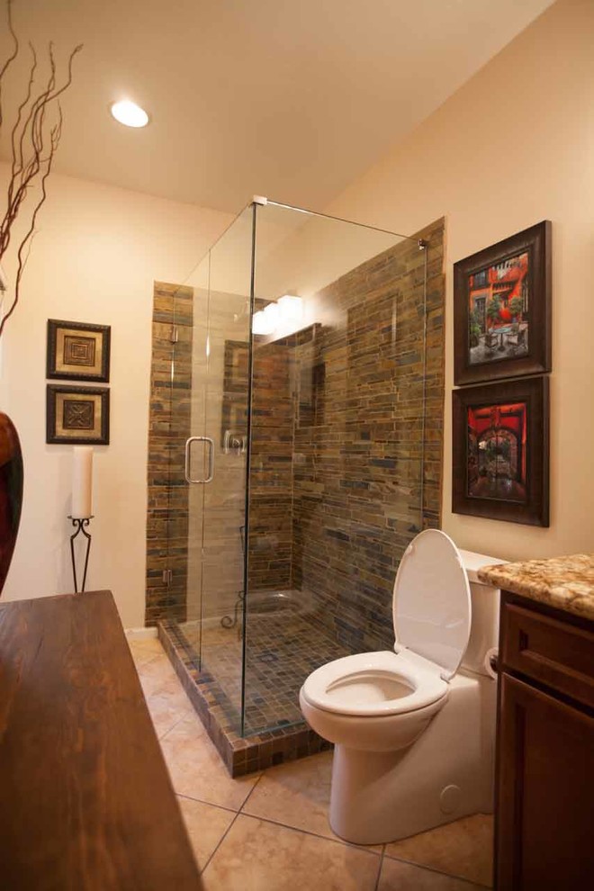 Example of a transitional bathroom design in Phoenix