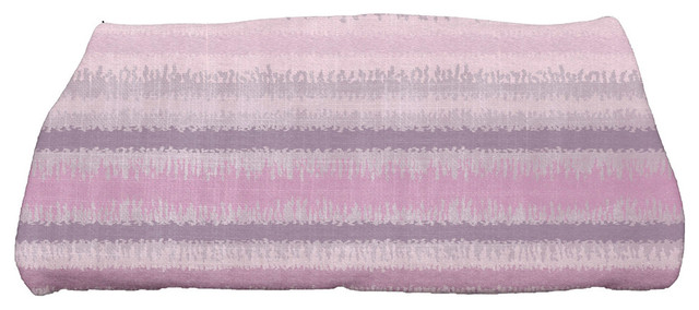 Raya De Agua, Stripe Print Bath Towel, Lavender