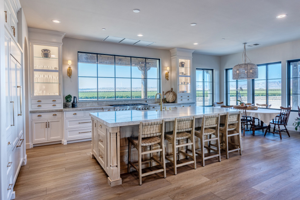 Tuscan Estate Kitchen with Large Island and Breakfast Area | Tuscan Farmhouse