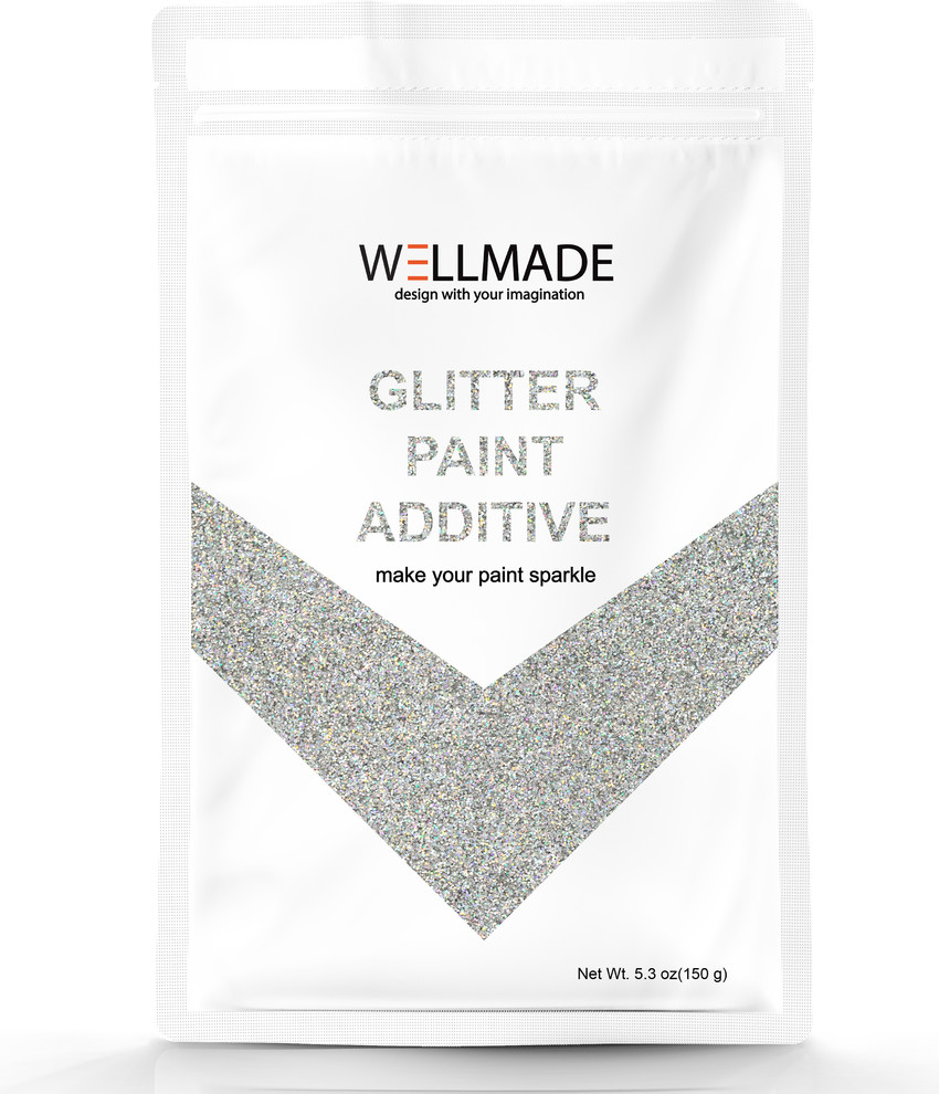 Silver Holographic Glitter Paint Additive 5.3 Oz 2Piece Buffing pad Contemporary Paint by