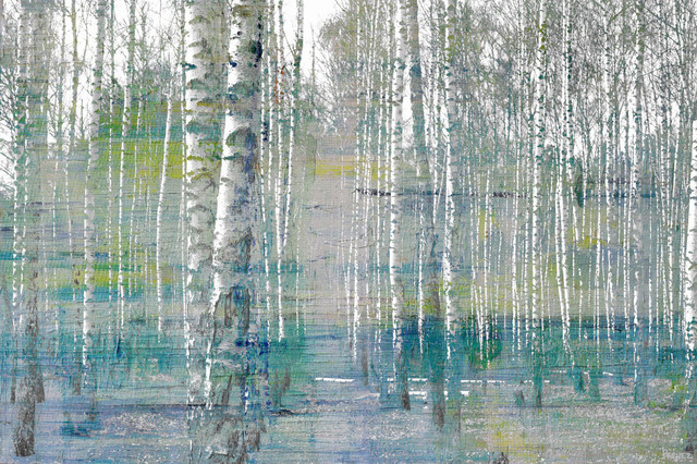 "Teal Tree Forest" Canvas Print by Parvez Taj, 61x91 Cm