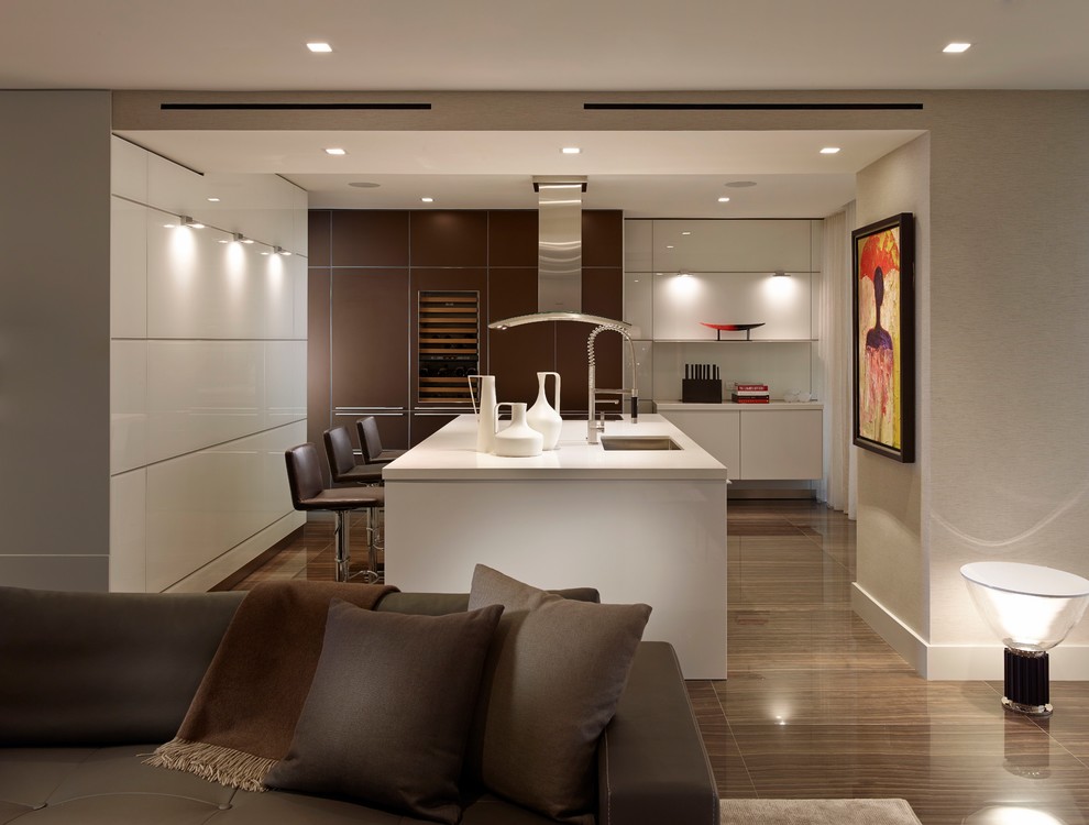 Design ideas for a contemporary home design in Miami.
