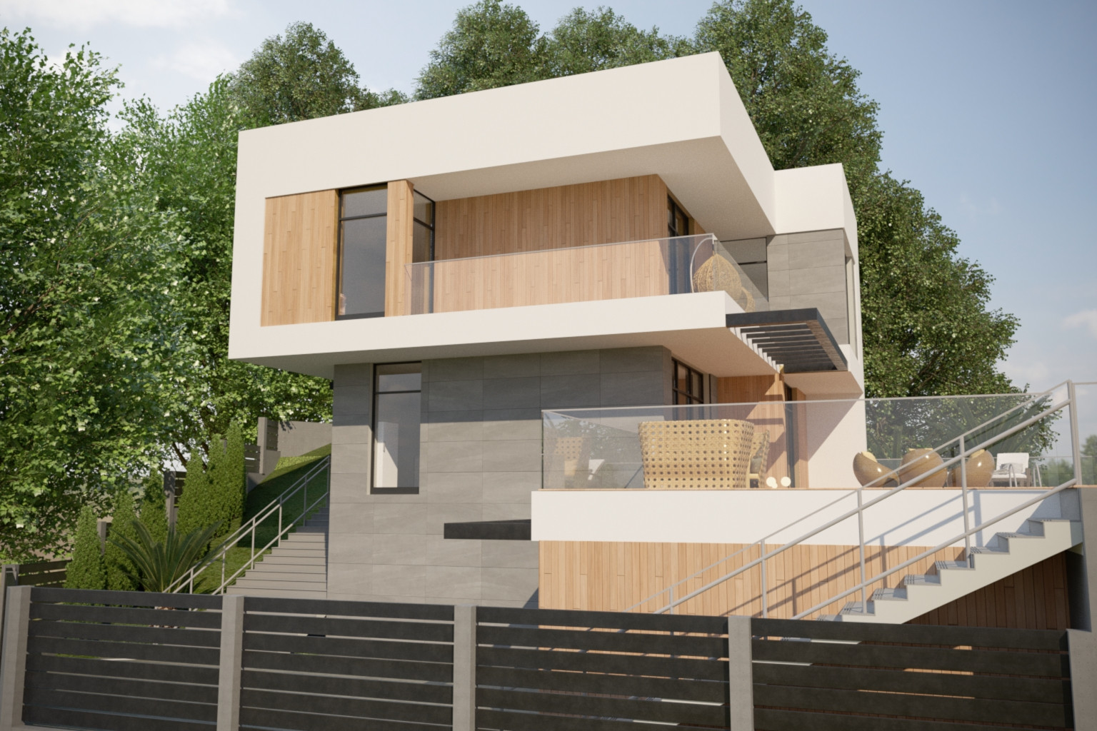 Дом на рельефе