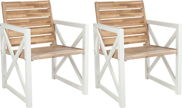 Irina Arm Chair (Set of 2) - White, Oak