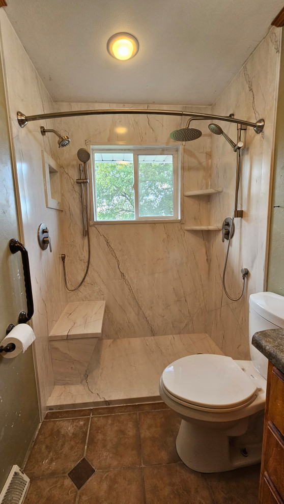 Bathroom Remodel with New Shower and Bench Seating