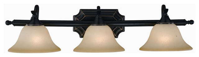 Oil Rubbed Bronze 3 Light Bathroom Vanity Wall Fixture