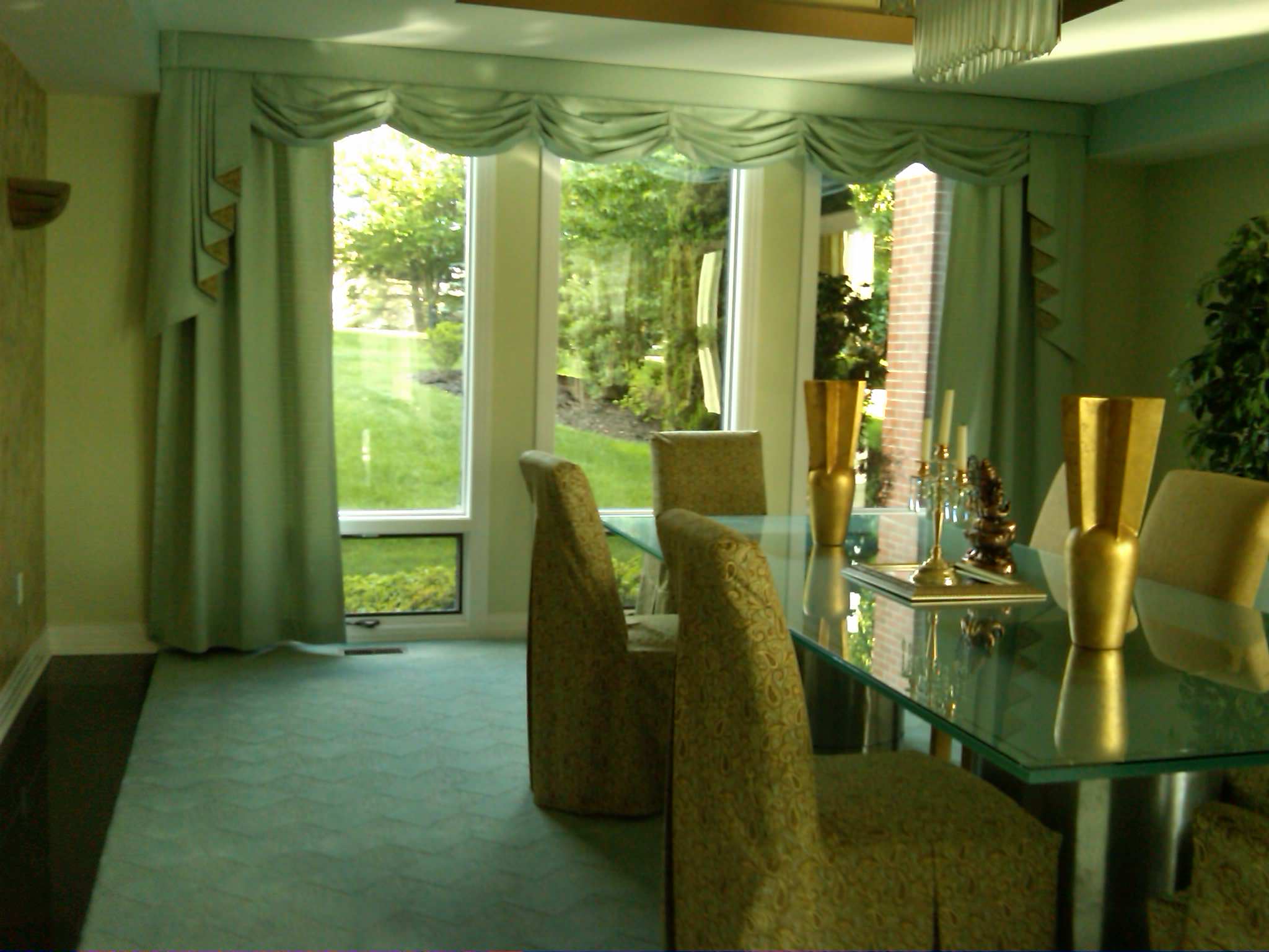 Custom Window Treatments and Parson Chair Covers