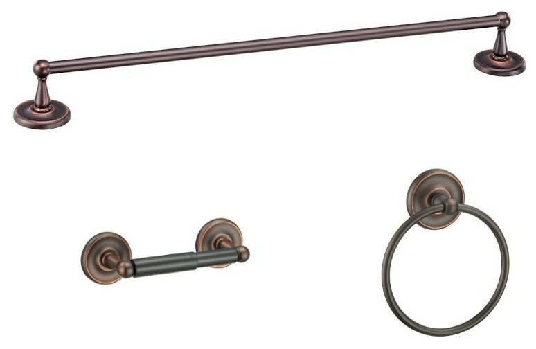 Maxim Series 3 Piece Oil Rubbed Bronze Bathroom Hardware Set Traditional Bathroom Accessory