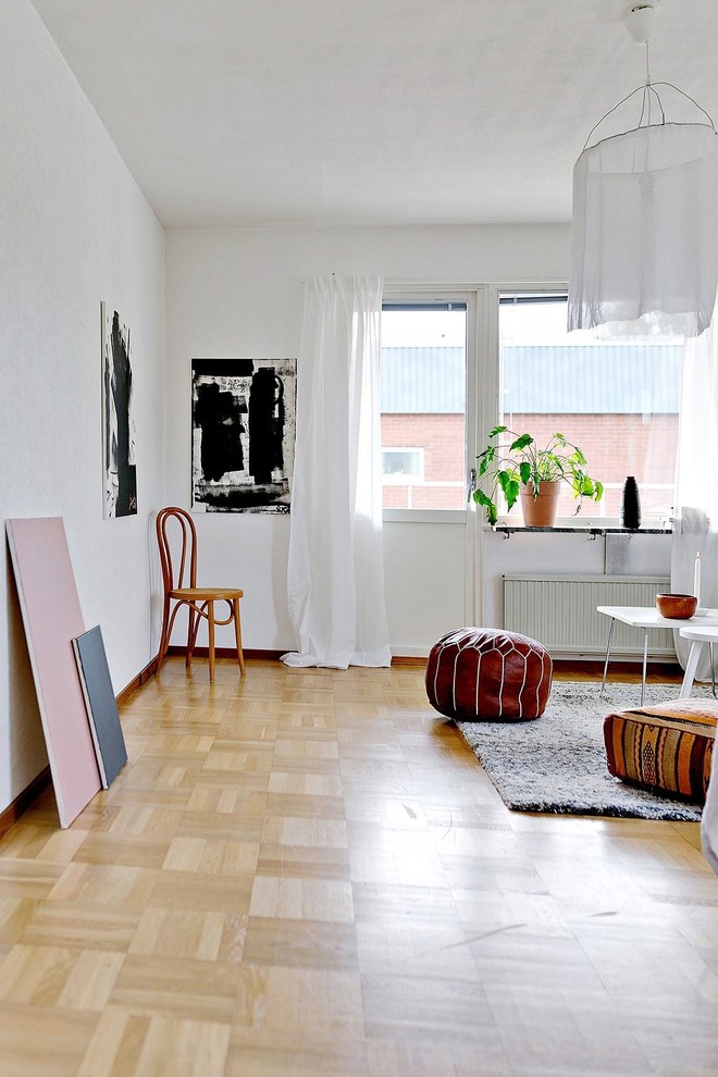 Bild på ett minimalistiskt vardagsrum